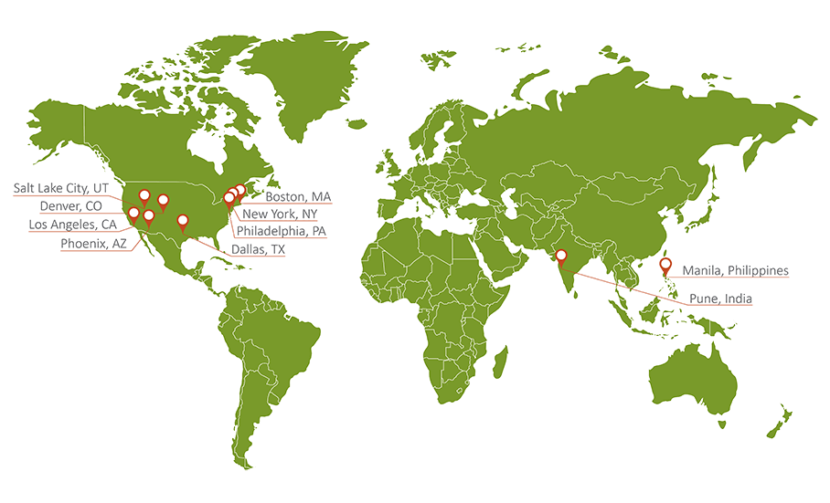 A map of MetaSource's facilities worldwide